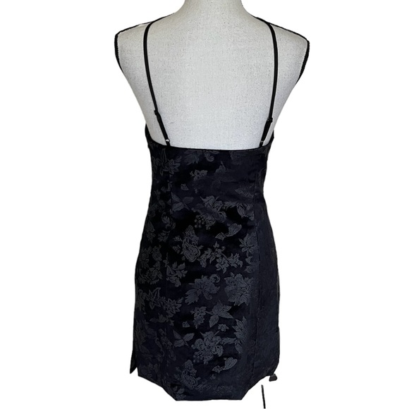 NWT Rag & Bone Fara Velvet Black Retro Floral Mini Sheath Halter Dress Size 4 - Picture 4 of 13